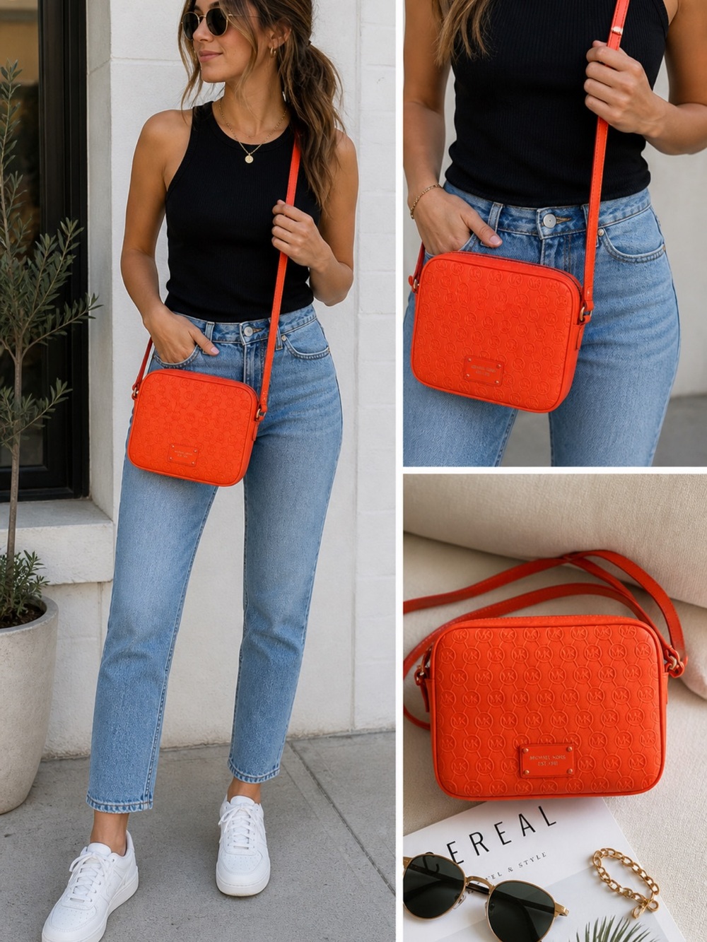 Michael Kors Orange Crossbody Camera Bag